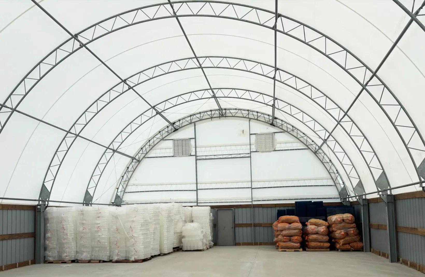 Interior of Steel and Fabric Dome Style