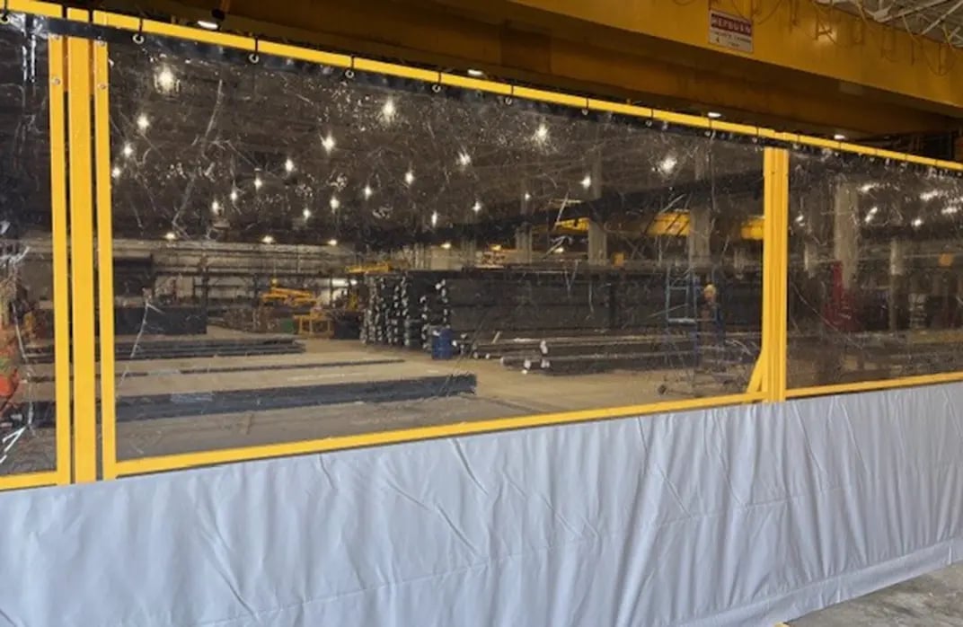 Portable safety panel barriers used to direct pedestrian flow and establish temporary safety zones.