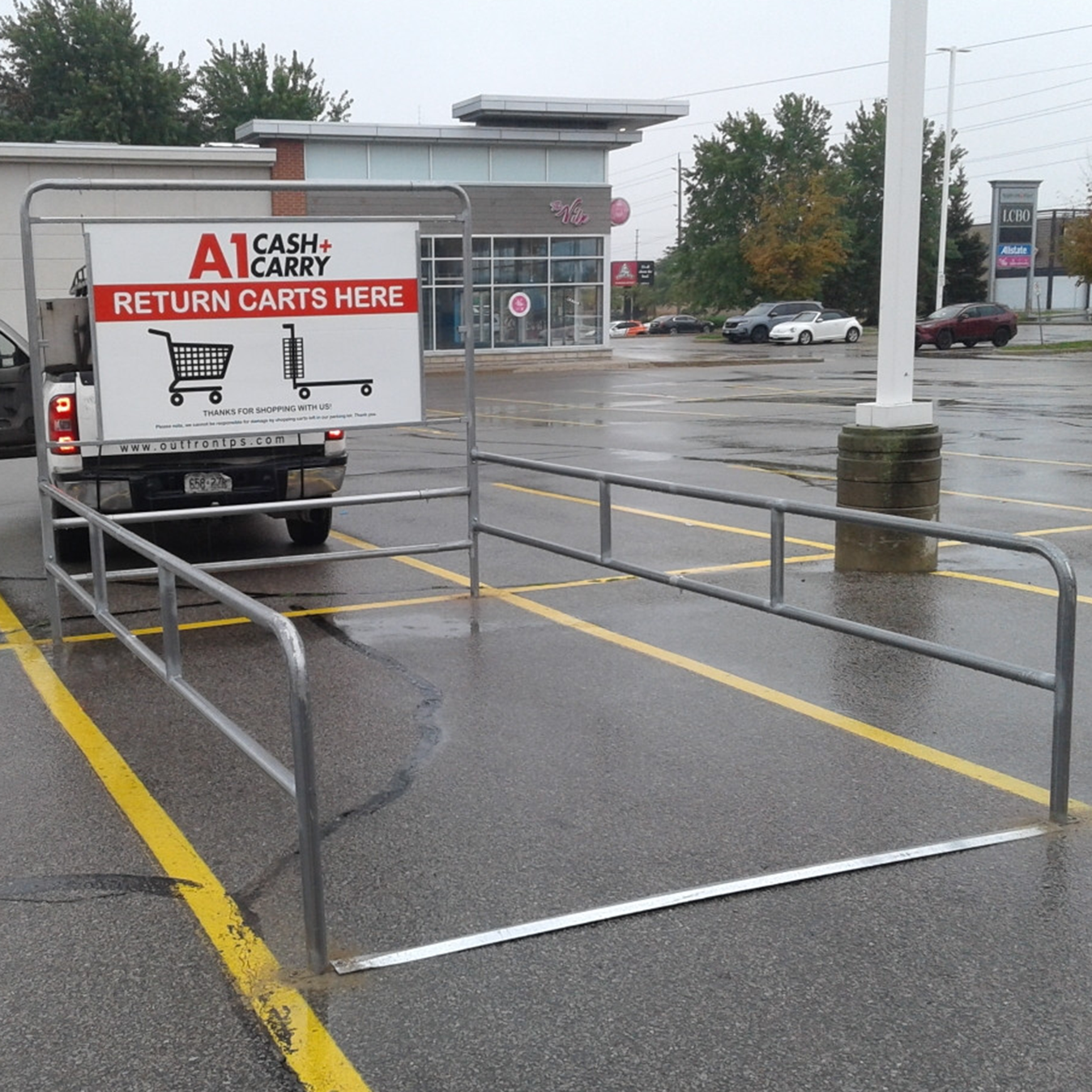 Cart Corral for grocery stores, retail centres, garden centres, and commercial parking lots
