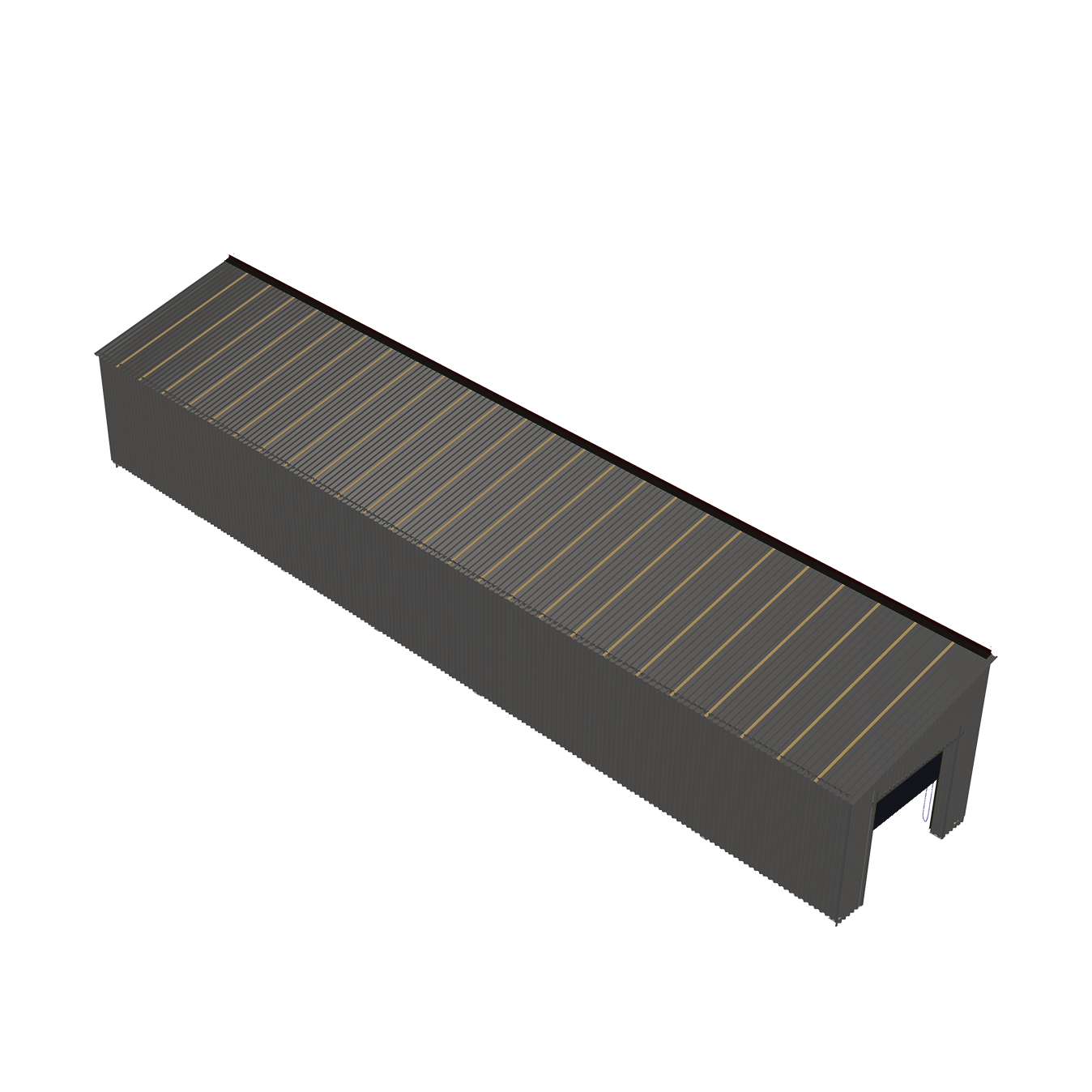 Lean-to shelter for commercial, industrial, municipal, and garden centre storage applications