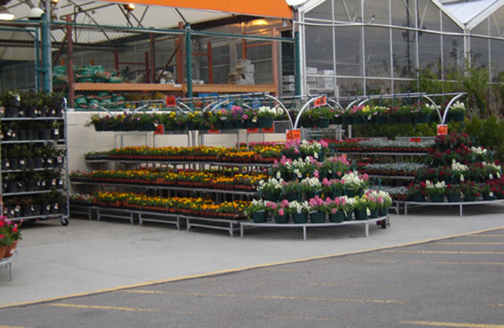 Stair display for garden centres, nurseries, greenhouses, and retail merchandising applications